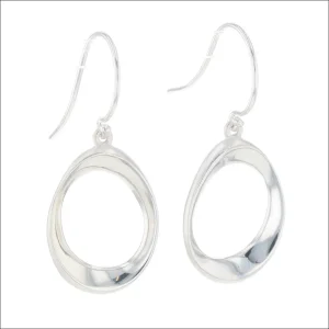 Oval Shapes Earrings Sterling Silver