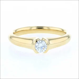 Partial Bezel Diamond Engagement Ring 18KY (Consignment)