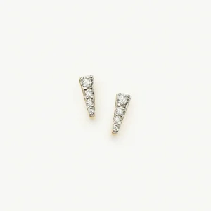 Pavé Spike Stud Earrings | 18ct Gold Plated/Cubic Zirconia