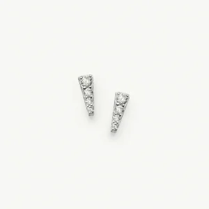 Pavé Spike Stud Earrings | Silver Plated/Cubic Zirconia