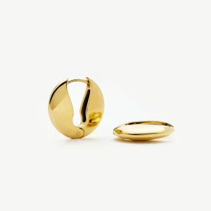 Pebble Hinged Hoop Earrings | 18ct Gold Plated