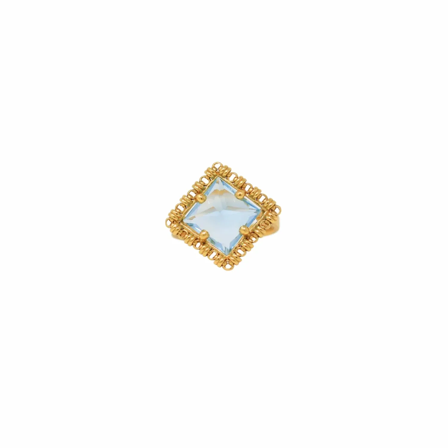 Quadra Ring in Gold with Blue Topaz, Small - Image 2