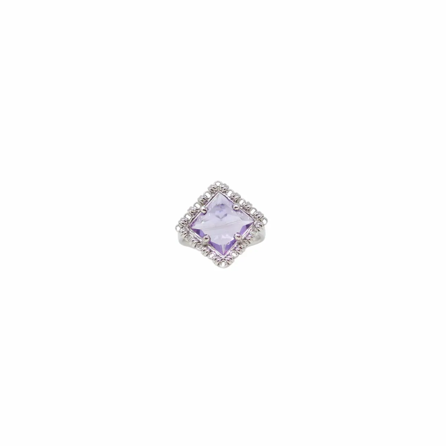 Quadra Ring in Silver with Amethyst, Small - Image 2
