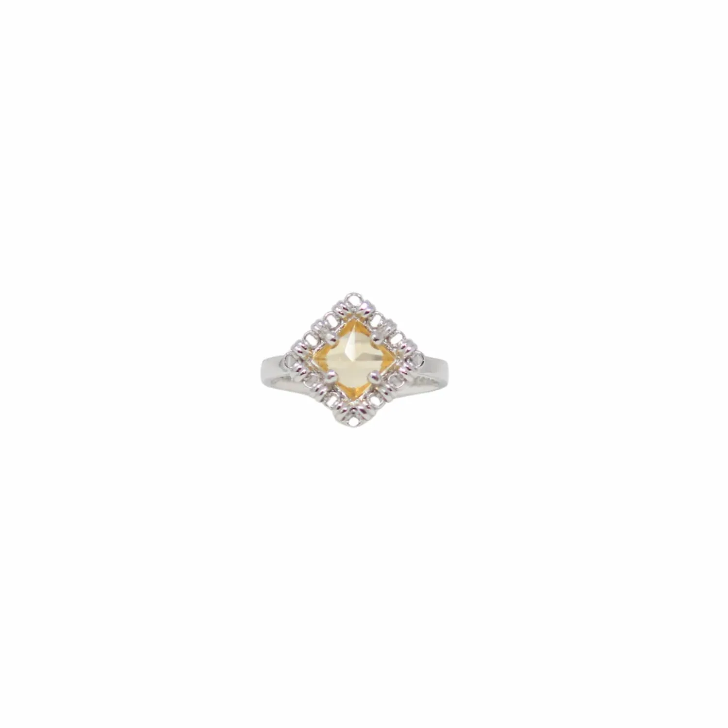 Quadra Ring in Silver with Citrine, Small - Image 2