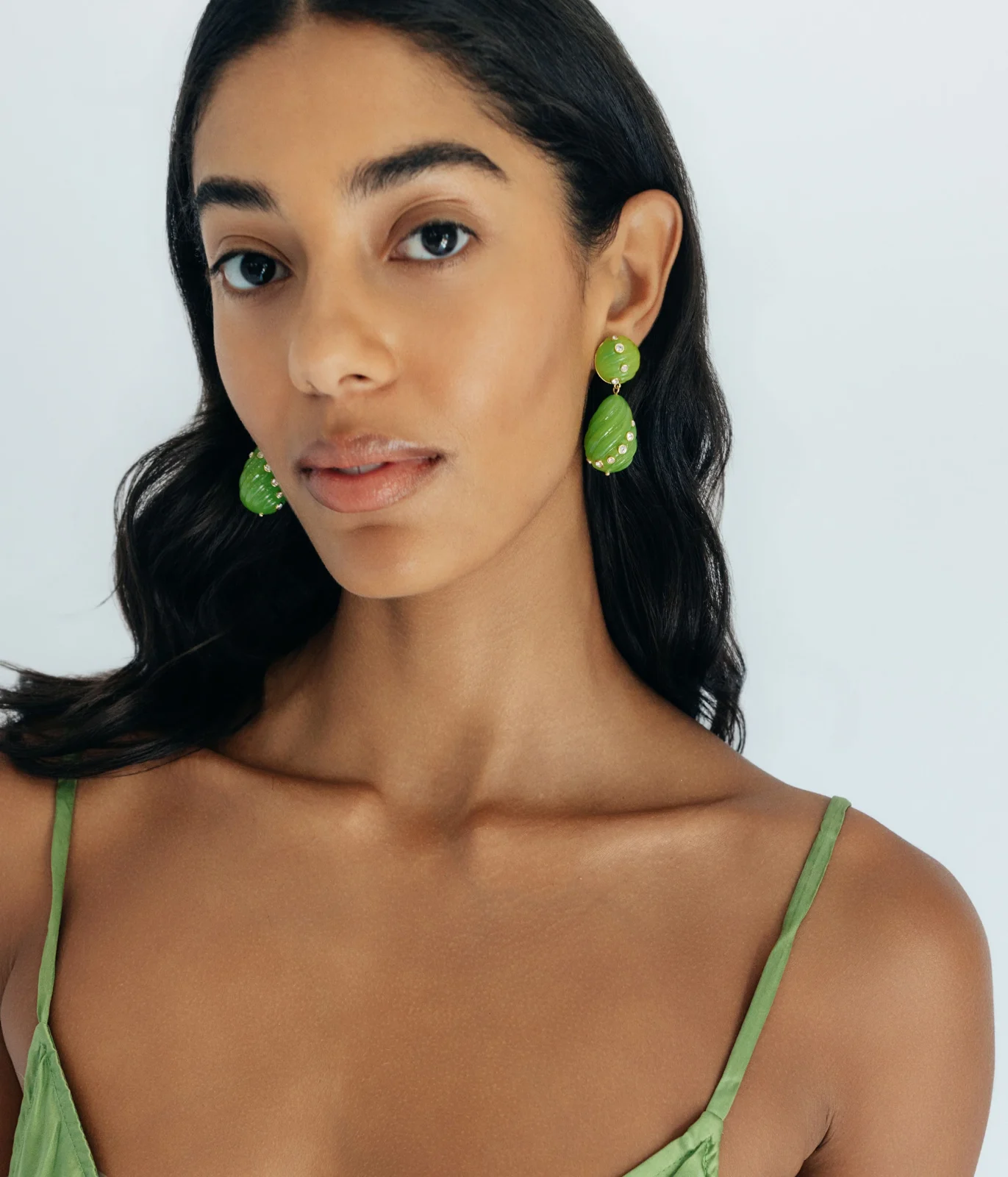 Raeni Drop Earrings in Olivine - Image 2