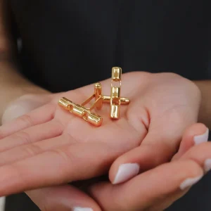 "Raise the Bar" Cylinders Cufflinks in Gold