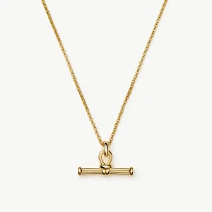 Ridge T-Bar Chain Necklace | 18ct Gold Plated