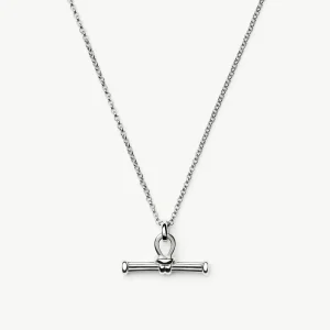Ridge T-Bar Chain Necklace | Silver Plated