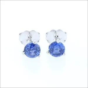 Sapphire Martini Stud Earrings 14KW