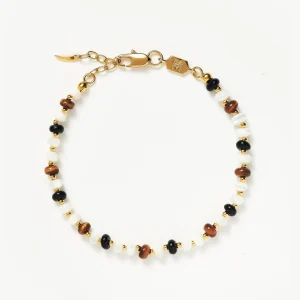 Savi Pearl & Gemstone Beaded Bracelet | 18ct Gold Plated/Multi