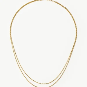 Savi Twisted Double Chain Necklace | 18ct Gold Plated
