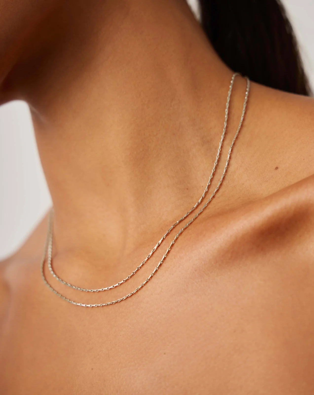 Savi Twisted Double Chain Necklace | Silver Plated - Image 2