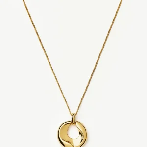 Sculptural Ridge Molten Pendant Necklace | 18ct Gold Plated