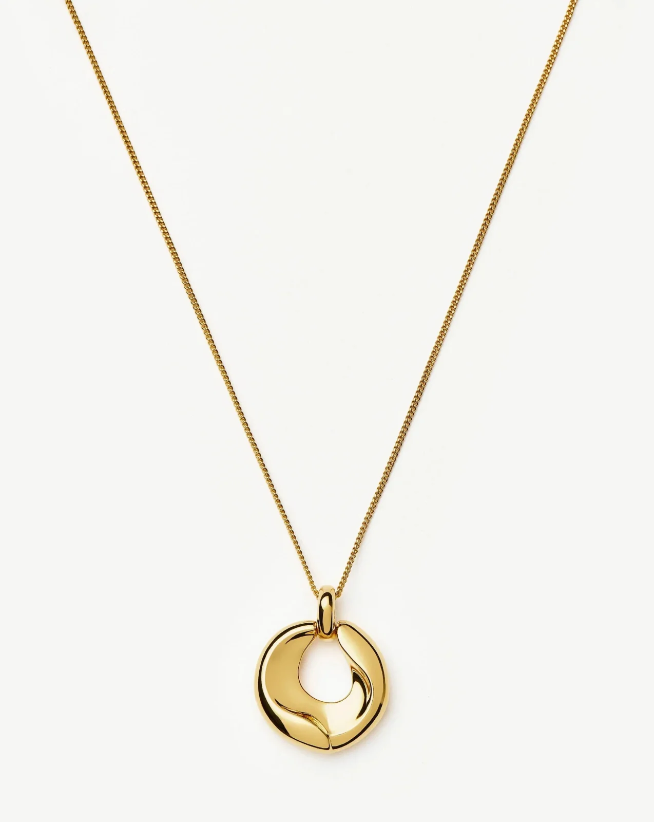 Sculptural Ridge Molten Pendant Necklace | 18ct Gold Plated