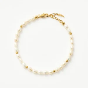 Seed Pearl Beaded Bracelet | 18ct Gold Plated/Pearl