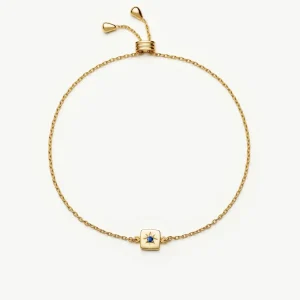 September Birthstone Slider Bracelet | 18ct Gold Plated/Lapis