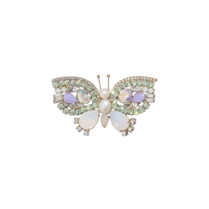 Small Butterfly in Chrysolite / Crystal AB / Milky Purple