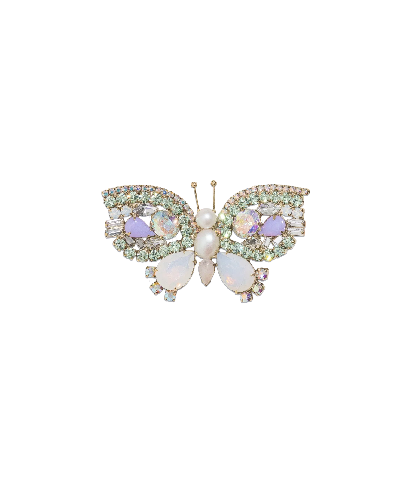Small Butterfly in Chrysolite / Crystal AB / Milky Purple