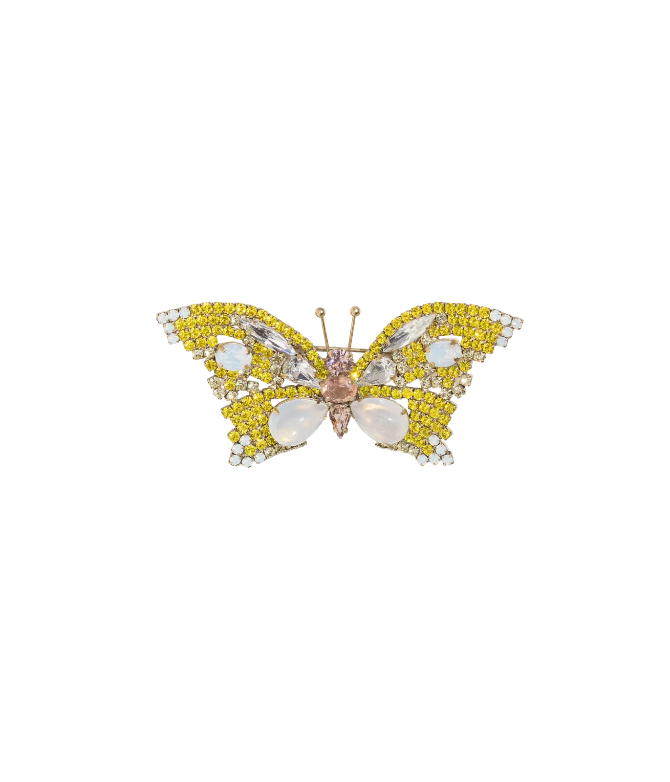 Small Butterfly in Citrine / White Opal / Vintage Rose