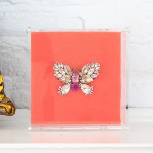 Small Butterfly in Crystal / Rose / Fuchsia