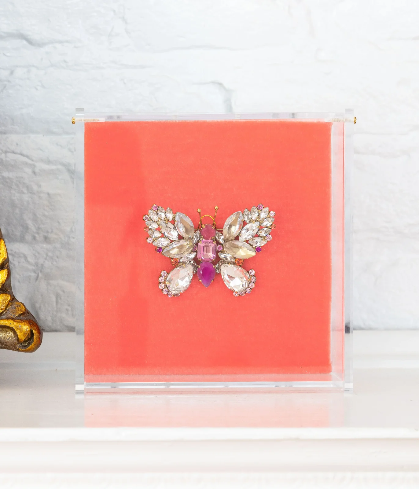 Small Butterfly in Crystal / Rose / Fuchsia