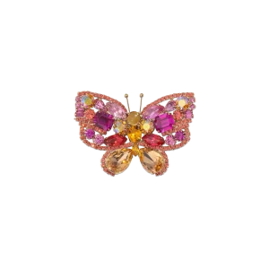 Small Butterfly in Fuchsia / Rose / Light Peach