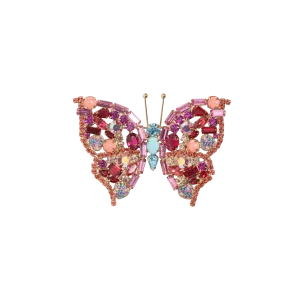 Small Butterfly in Light Padparadscha / Coral / Turquoise