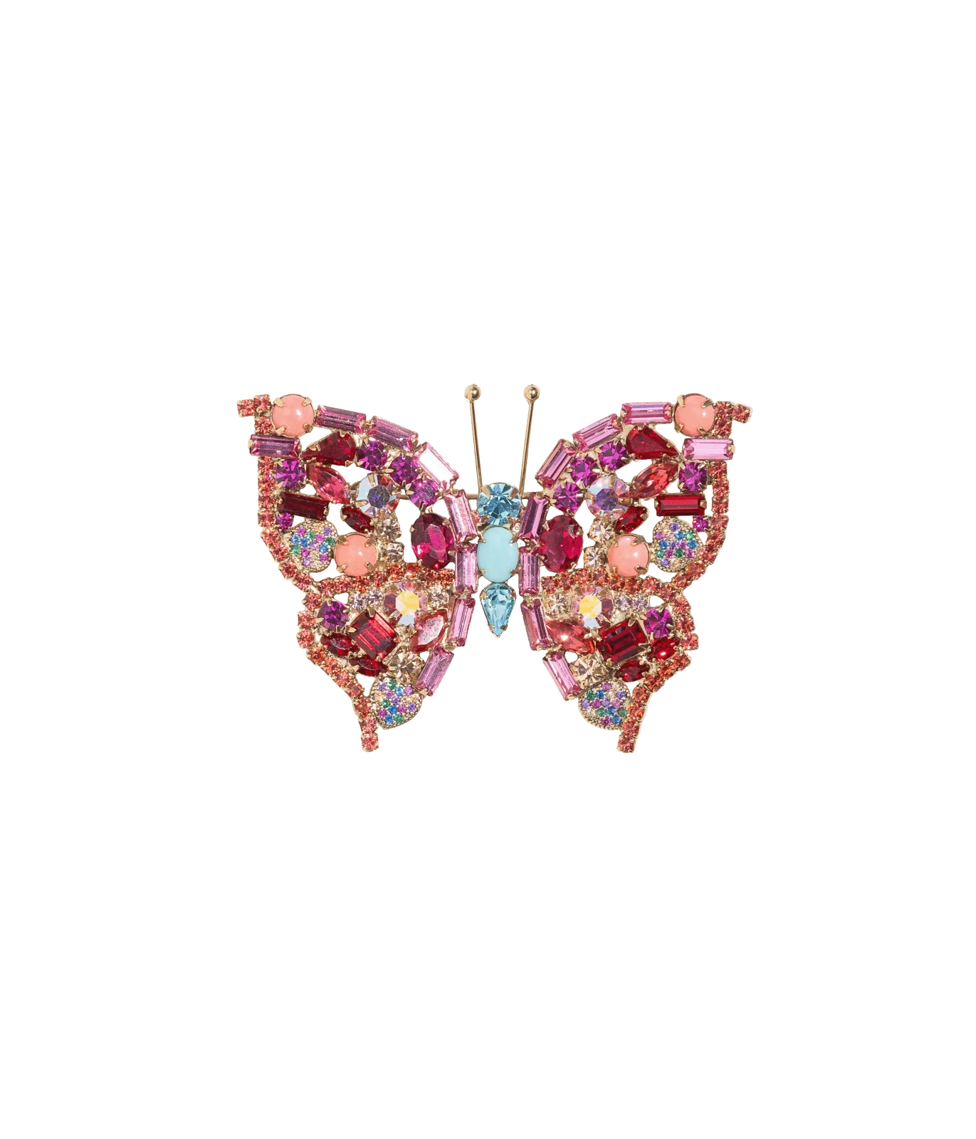 Small Butterfly in Light Padparadscha / Coral / Turquoise