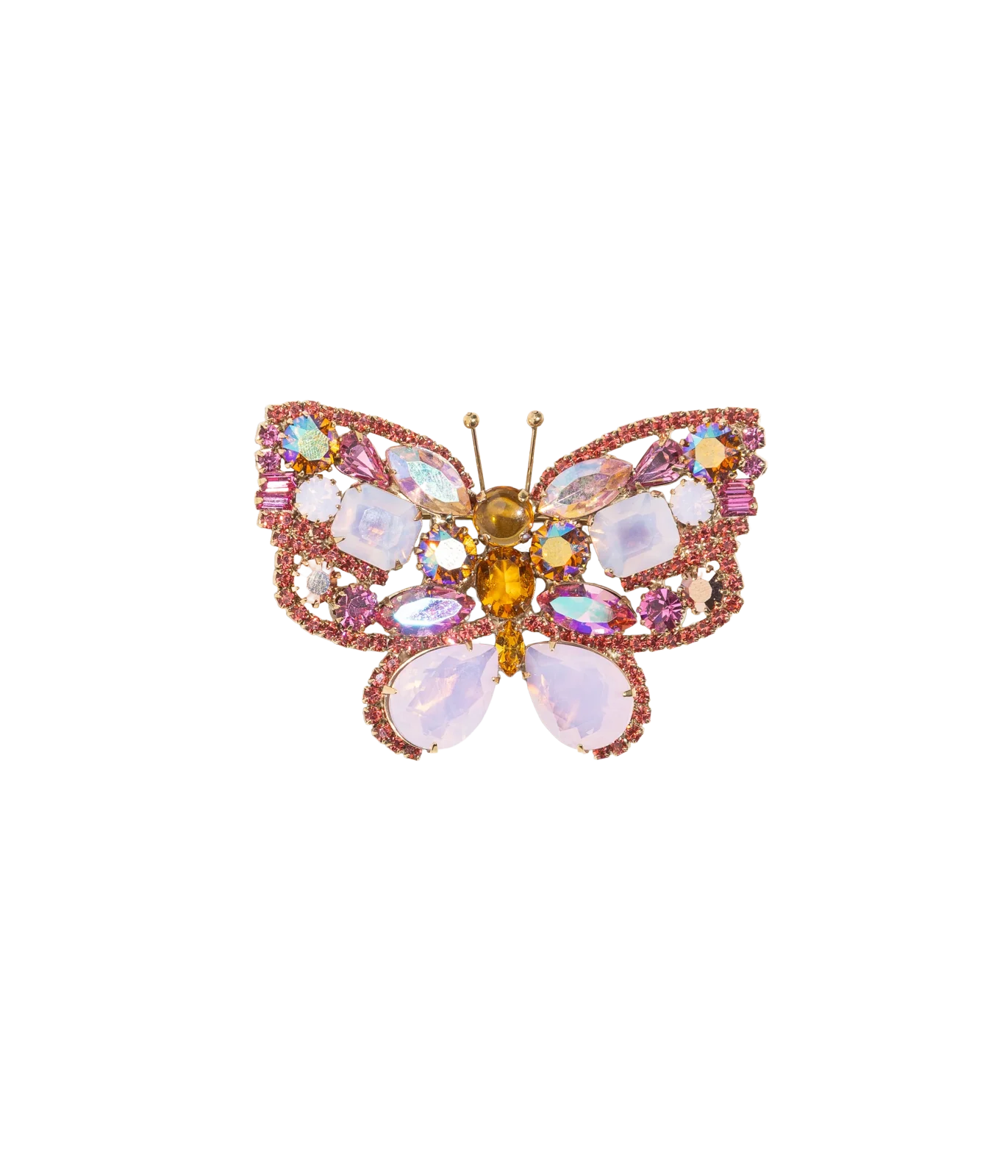 Small Butterfly in Rose Opal / Padparadscha / Topaz AB
