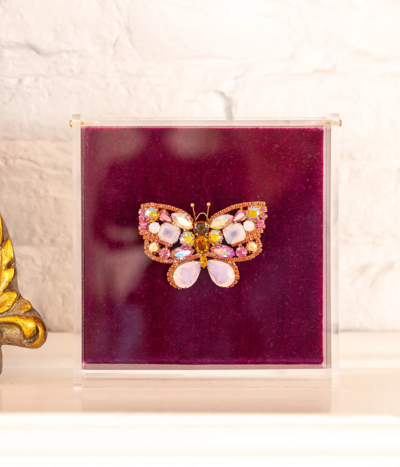 Small Butterfly in Rose Opal / Padparadscha / Topaz AB - Image 2