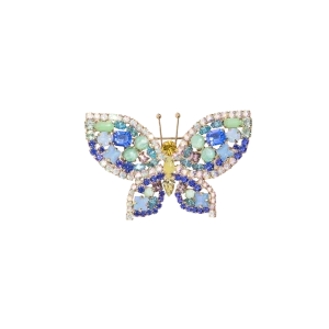 Small Butterfly in Sapphire / Crystal AB / Light Topaz
