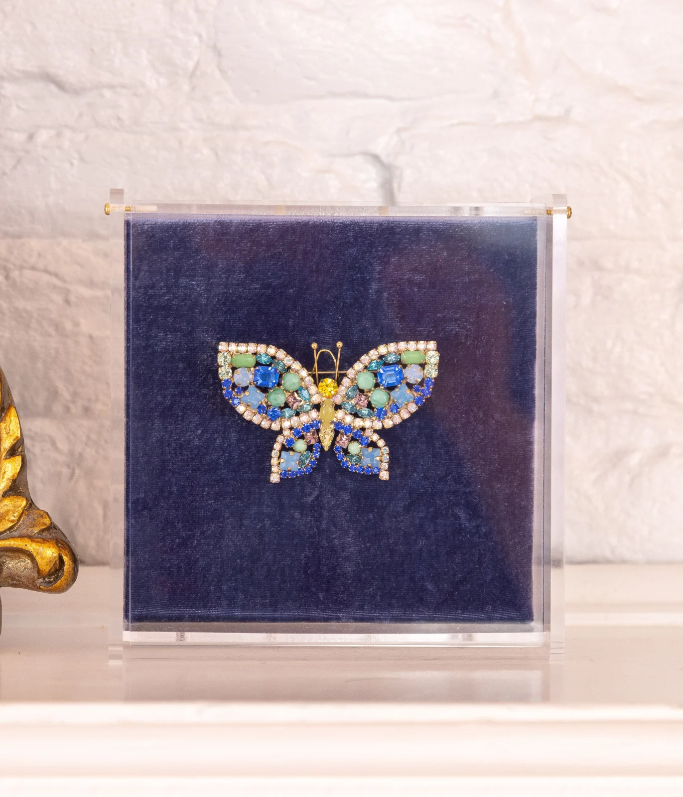 Small Butterfly in Sapphire / Crystal AB / Light Topaz - Image 2