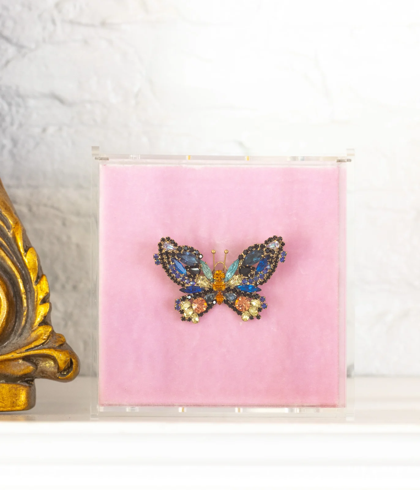 Small Butterfly in Sapphire / Jet / Apricot - Image 2