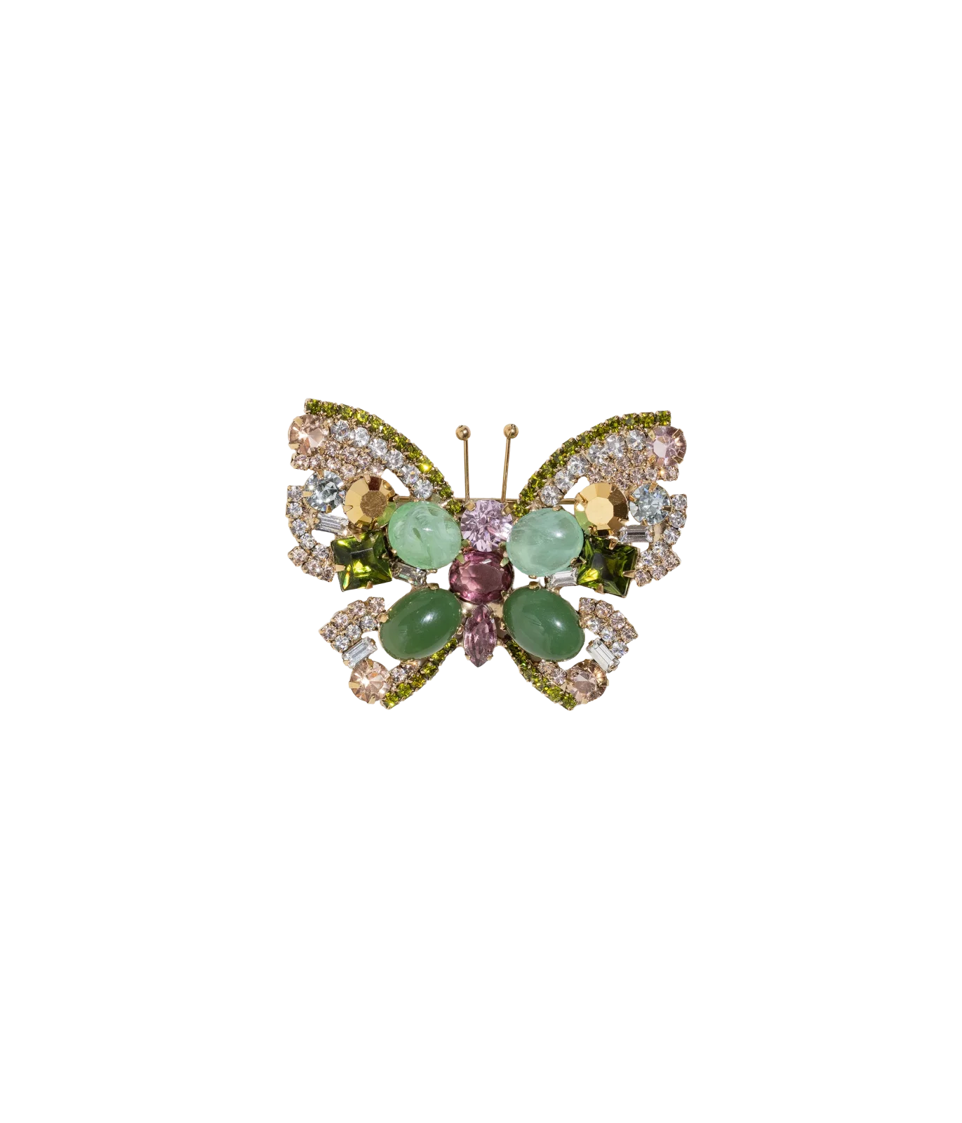 Small Butterfly in Taiwan Jade / Crystal / Light Amethyst