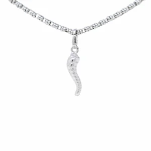 Small Italian Horn Charm in Silver