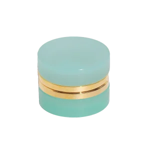 Small Round Aqua Opaline Glass Box