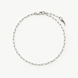 Solid Gold Classic Paperclip Chain Bracelet | 14ct Solid White Gold