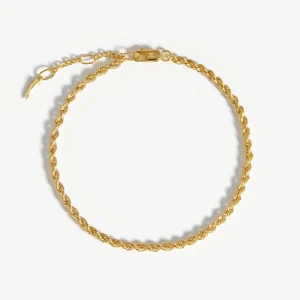 Solid Gold Classic Rope Chain Bracelet