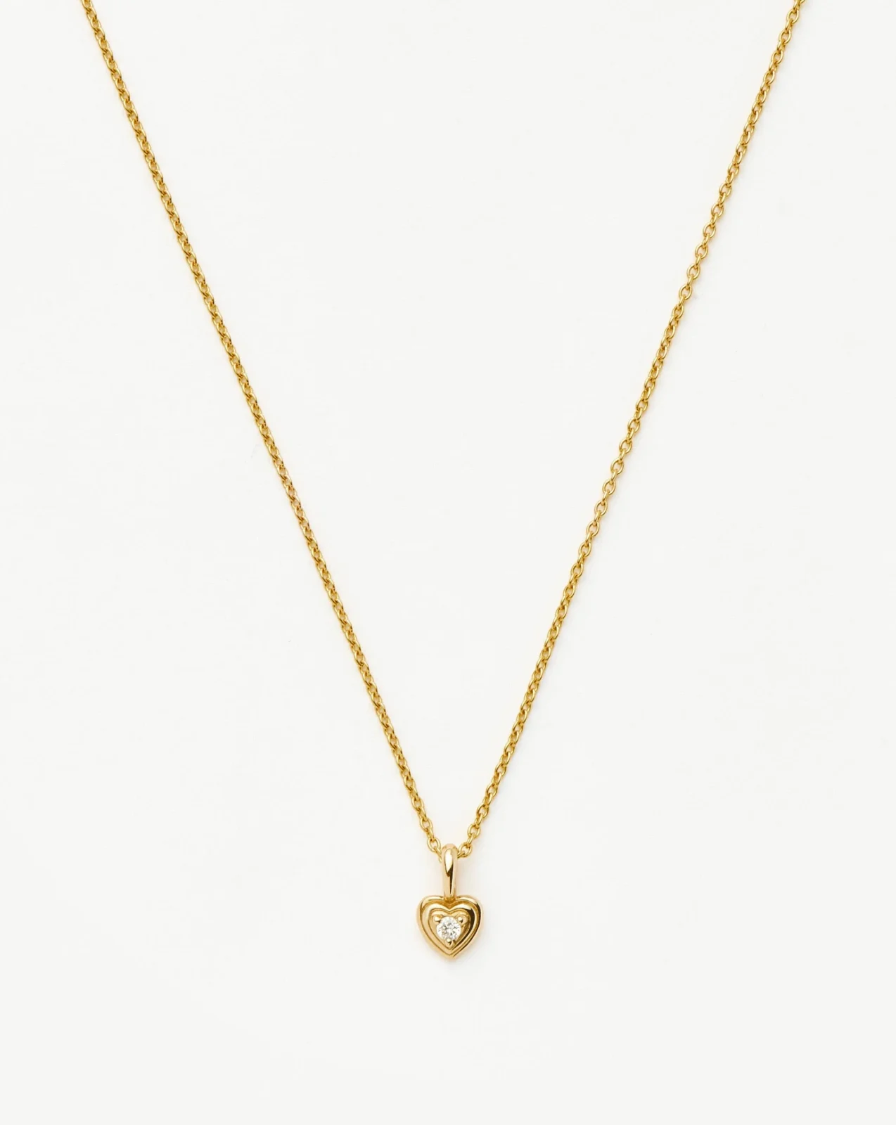 Solid Gold Diamond Heart Mini Pendant Necklace | 14ct solid Gold/Diamond