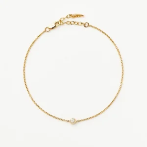 Solid Gold Diamond Solitaire Bracelet | 14ct Solid Gold/Diamond
