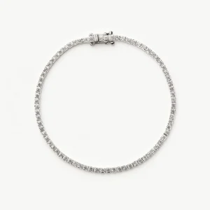 Solid Gold Diamond Tennis Bracelet | 14ct Solid White Gold Lab Grown Diamonds