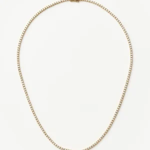 Solid Gold Diamond Tennis Necklace | 14ct Solid Gold Diamond