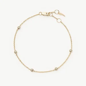 Solid Gold Floating Diamond Bracelet | 14ct Solid Gold