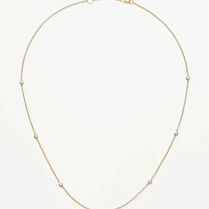Solid Gold Floating Diamond Necklace | 14ct Solid Gold