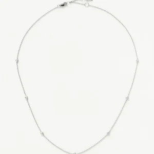 Solid Gold Floating Diamond Necklace | 14ct White Gold