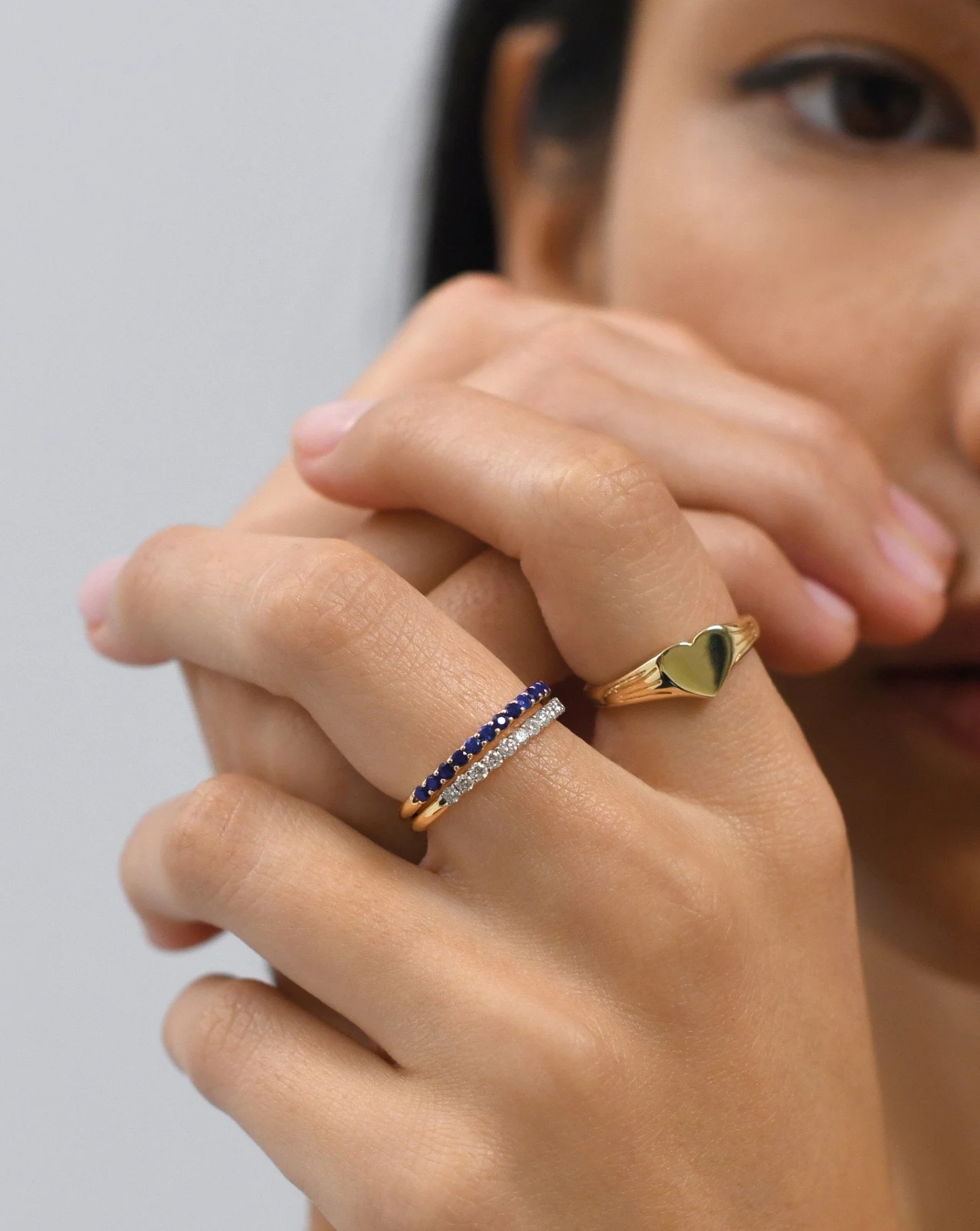 Solid Gold Half Sapphire Eternity Ring | 9ct Solid Yellow Gold/Sapphire - Image 2