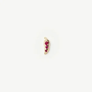 Solid Gold Ruby Chilli Single Stud Earring | 9ct Solid Gold/Ruby