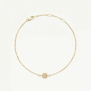 Solid Gold Sapphire Baya Bracelet | 9ct Solid Yellow Gold/Lab Grown White Sapphire