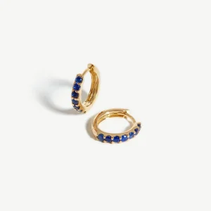 Solid Gold Sapphire Huggies