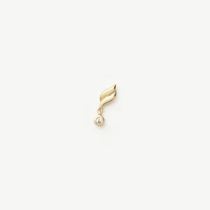 Solid Gold Savi Single Stud Earring | 9ct Solid Yellow Gold/Diamond
